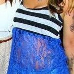 LIKE NEW BLUE LACE BLACK WHITE STRIPED TANK TOP SHIRT WOMEN'S JUNIORS