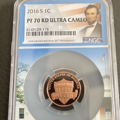 2016-S 1c NGC PF70RD UCAM PROOF LINCOLN CENT ULTRA CAMEO PR 70