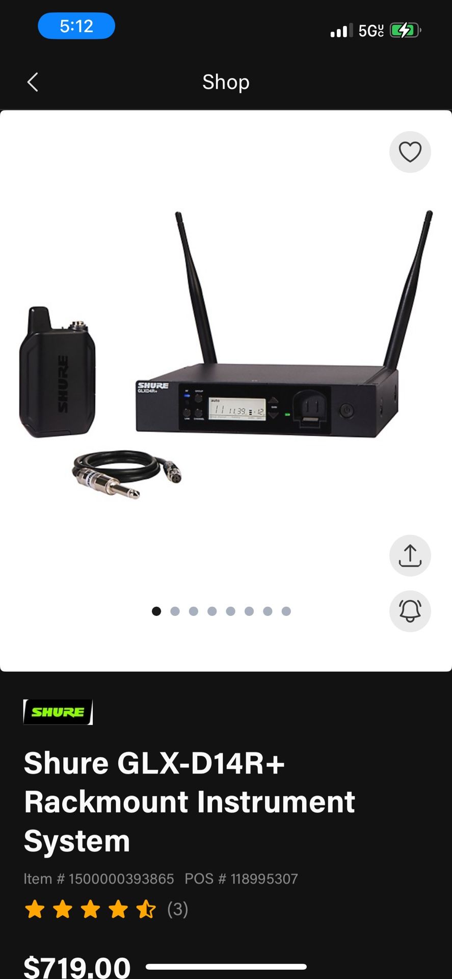 Shure Wireless Guitar/bass System