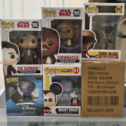 Funko Pop and Dorbz Star Wars + Disney collection New in Box.