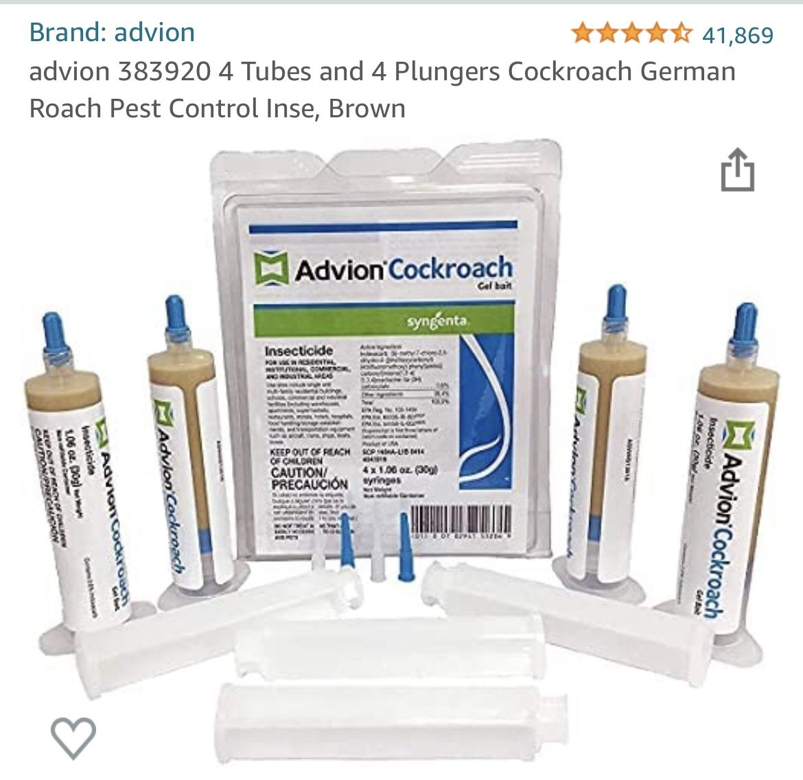 Advion Roach Bait Gel - 4 Tubes