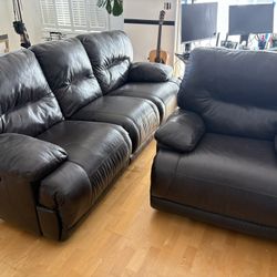 Leather Sofa and Lazy boy