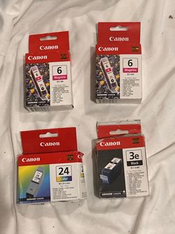 Genuine Canon ink cartridges, new OEM, multiple models, sealed.