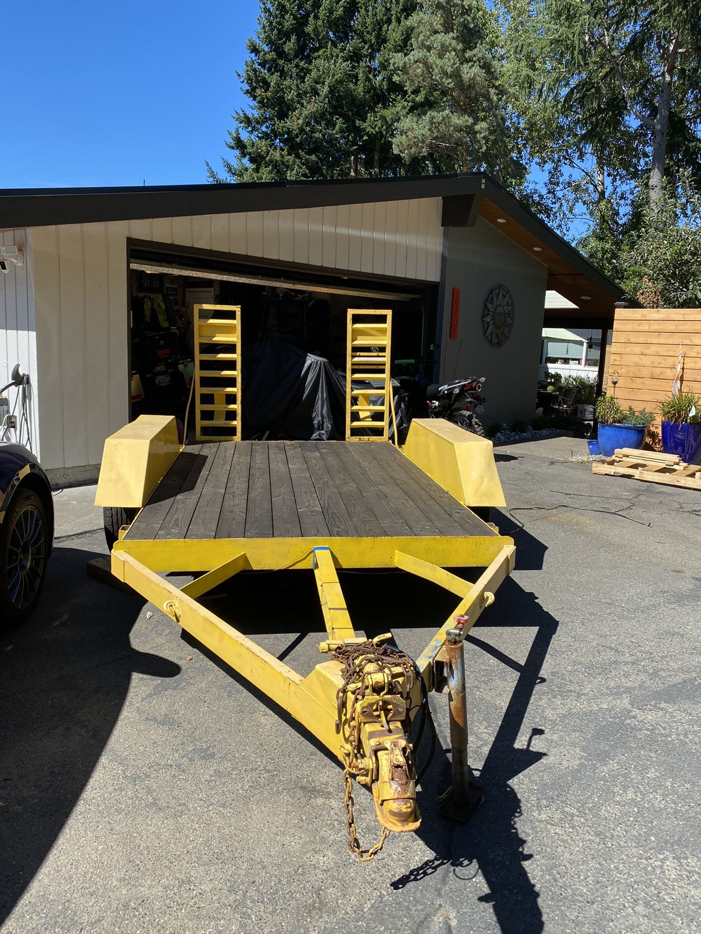 Heavy Duty Equipment UTV Motorcycle Tractor Trailer Dual Axle 11’ Deck 4 New Radial Tires, HD Ramps. IT’S AVAILABLE  So Don’t Ask !