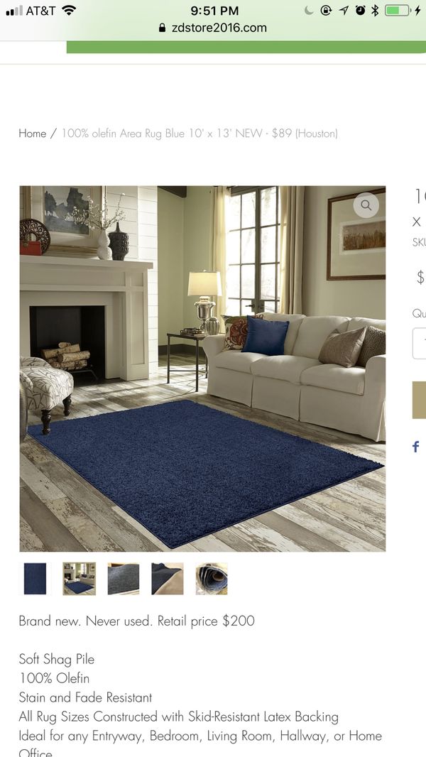 100 Olefin Area Rug Blue 10 X 13 New 89 Houston For In Tx Offerup