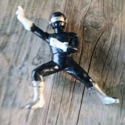 Vintage Knock Off PVC MMPR Black Ranger Made in China Figure / Cake Topper - Rare Vintage 90's Power Rangers Toy Figure Lot 2