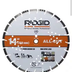 RIDGID 14 in. All-Cut Segmented Rim Diamond Saw Blade @Tools-879