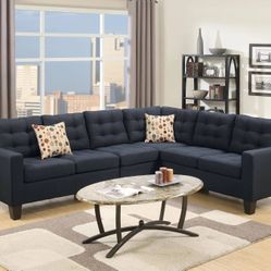 Black Fabric Sectional 