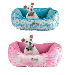 New With Tag CANINI by Baguette Reversible Micro-Plush Dog Bed for Small-Sized Breeds, Pink Tie-Dye