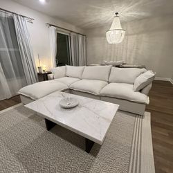 Beige Cloud Sectional (New In Boxes)