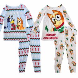 New Bluey Christmas Pajamas 3T 4 Piece Set