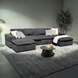 FREE DELIVERY - Grey 6PC Cloud Couch