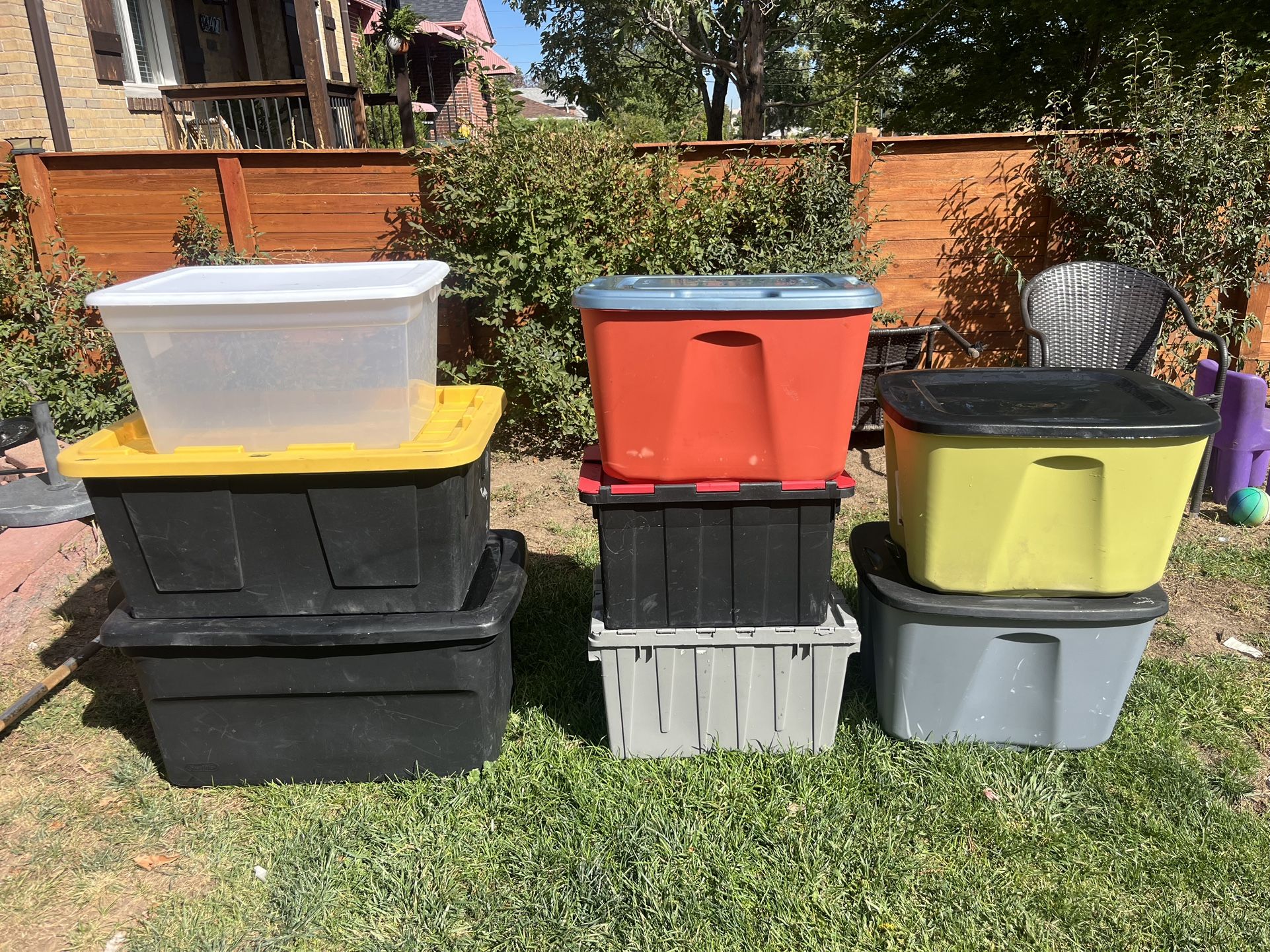 8- Storage bins with lids