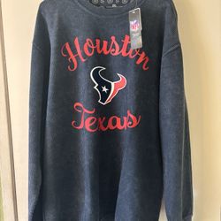 Women’s G-III 4her By Carl Banks Navy Houston Texans Comfy Cord Pullover Sweatshirt