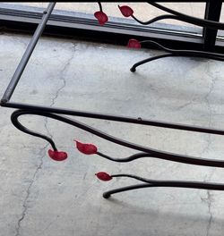 Wrought Iron Coffee Table with Thick Glass