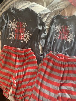 Two Sets Of girls Holiday Pjs