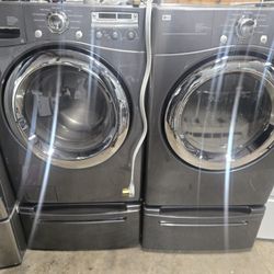 Lg Washer And Dryer Set Electric With Pedestal 