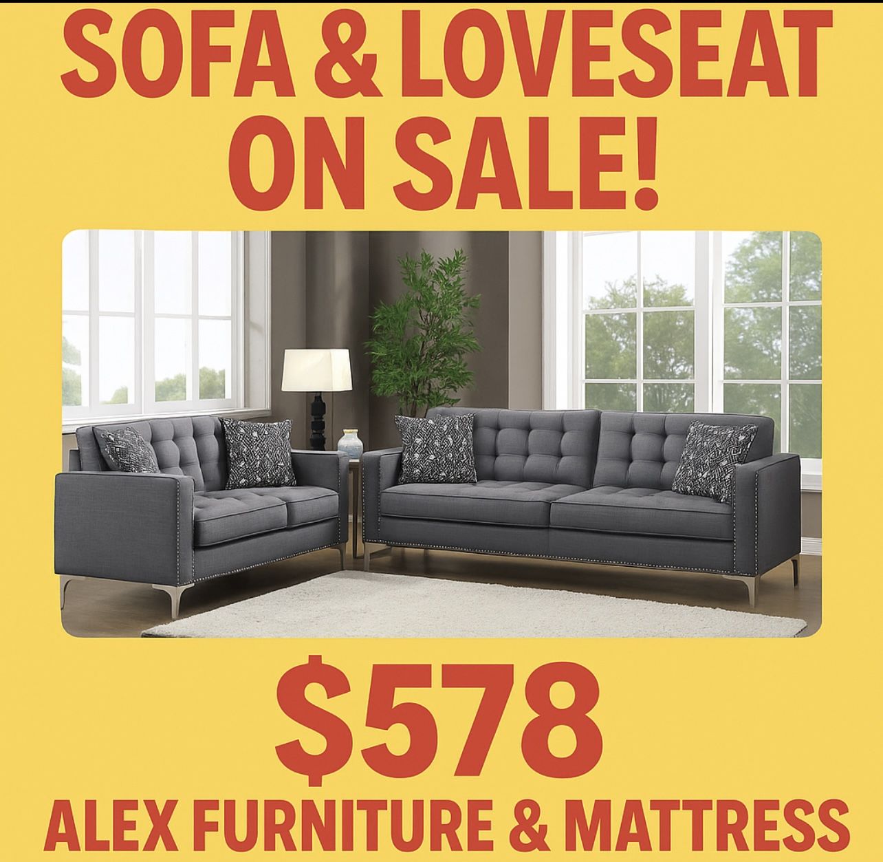Hottest Sale! Living Room Set Only $578! Priced To Fly🎉🎉🎉