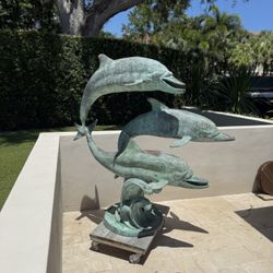 Solid Bronze Dolphin Fountain 