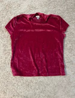 A New Day Velvet Short Sleeve Tee - Berry