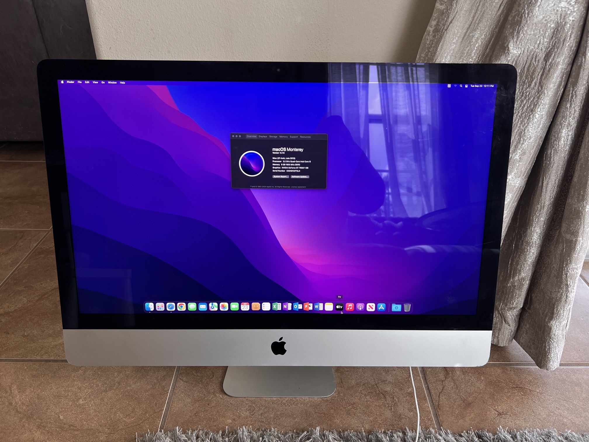 Apple IMac Desktop All In One Intel Core i5 1TB (1000GB) HDD 8GB RAM macOS Monterey 12 - $180