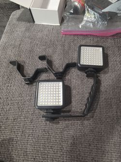 2 x Insignia NS-DVL64C1 64 LED on camera light with cold shoe adapters