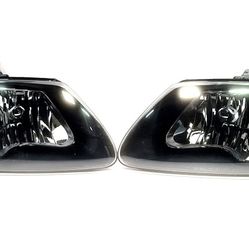 HEADLIGHTS  FOR 2001-2007 GRAND CARAVAN TOWN & COUNTRY FRONT SRIVING HEADLIGHT BLACK/AMBER