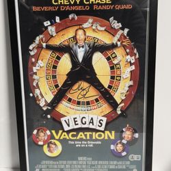 Chevy Chase Signed 11x17 Framed Vegas Vacation Movie Poster Beckett Authenticated Art
