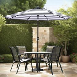 Outdoor 9 Feet Aluminum Market Umbrella with Crank and Push Button Tilt - No Base  