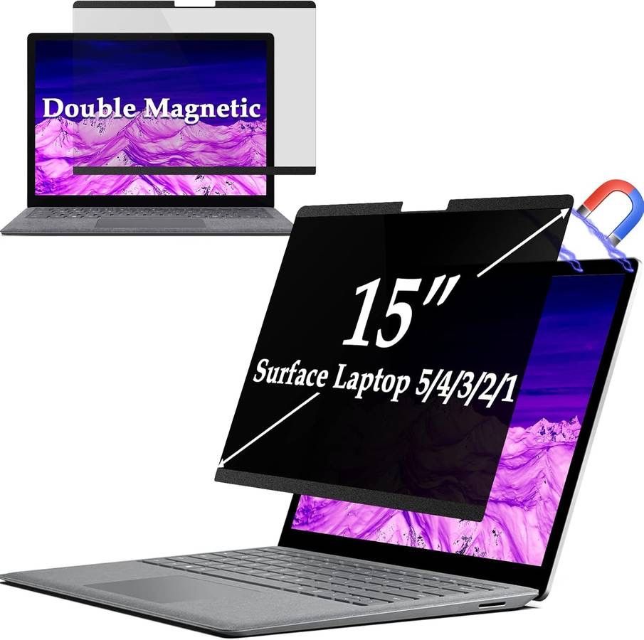 new Surface Laptop Privacy Screen 6/5/4/3/2/1-15 inch, Magnetic Removable Privacy Screen Filter for Microsoft Surface Laptop, Anti-Glare Blue Light Sc