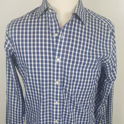 Brooks Brothers 346 Mens Sz 15.5-4-5 Dress Shirt Pocket Blue Pin Stripe 