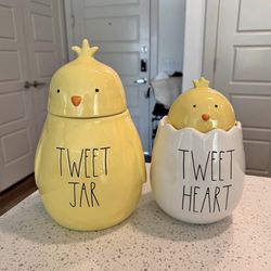 Cute Rae Dunn yellow Easter Cookie Jar chick themed