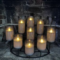 Candelabra w/ battery-operated flickering candles 