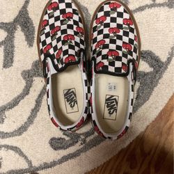 cherry slip on vans 