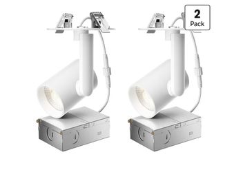 Amico 2 Pack 4 Inch Gimbal Recessed Ceiling Lighting, Dimmable Indoor Spot Lights with Junction Box, Track Light Fixture with Adjustable Head, 2700K-5