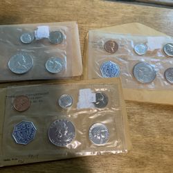 Silver Proof Sets 1961 , 1963 And 1964  