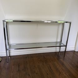 Chrome And Glass Console Entry Table 