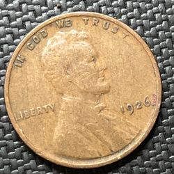 1926 Lincoln Wheat Cent Penny Coin 