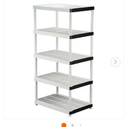 HDX
5-Tier Easy Assembly Multi-purpose Plastic Garage Storage Shelving Unit  And Black