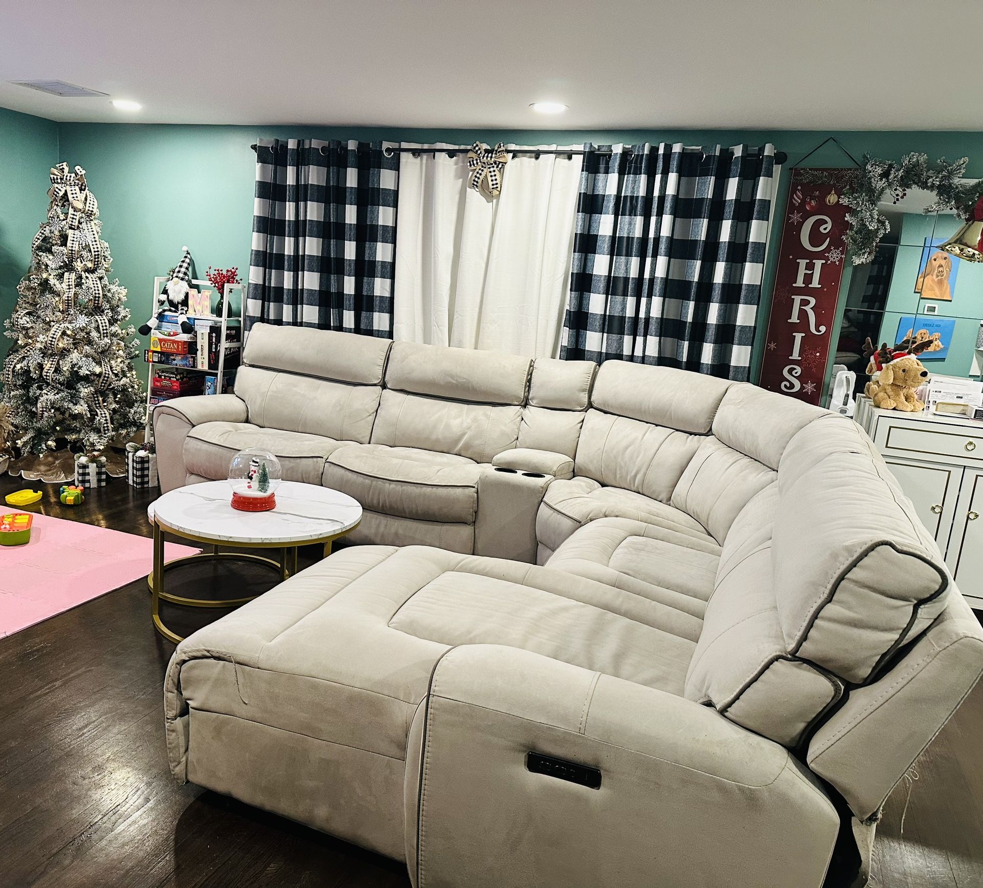 Light Grey Power Reclining Sectional