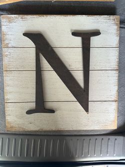 Rustic Letter N Wood Plank Wall Sign