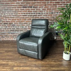 Delivery Available gray leather power recliner and headrest retails 350