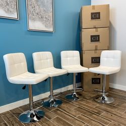 Brand New! $60 EACH White Square Bar Stools Chairs