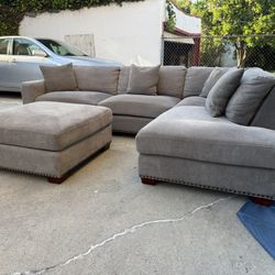 3 piece Costco gray corner sectional with ottoman 