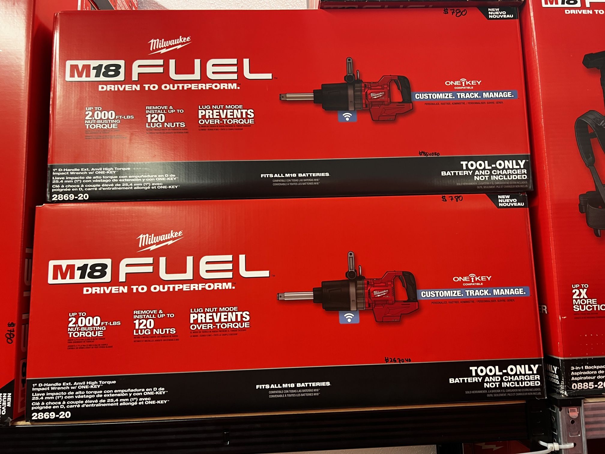 Milwaukee M18 Fuel 1” D Handle Ext Anvil High Torque Impact Wrench With One Key