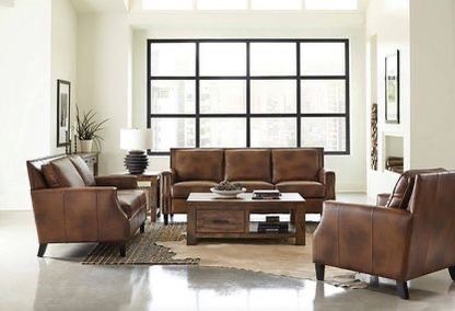 Brand New Genuine Leather Brown Sugar Sofa and Love Seat Set