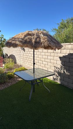 Table and umbrella