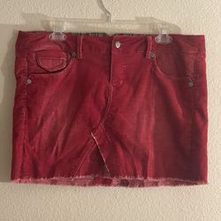 Candie’s Vintage Artsy Velvety Red Size 11 Mini Skirt 