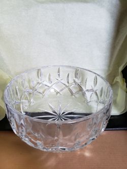 Vintage Clear Cut Crystal Glass Bowl