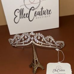 DAINTY PRINCESS RAJWA GORGEOUS SWAROVSKI CRYSTALS TIARA